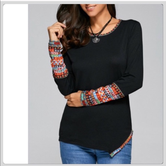 Boutique Tops - JUST IN! NWT Brilliant Red/Black Tribal Cuff Tee